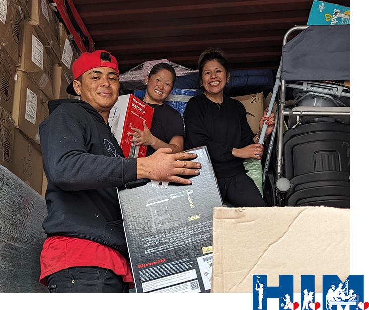 Packing a container of supplies to be delivered to Guatemala.