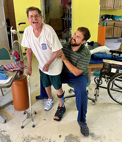 Therapy patient with therapist in Gualan, Guatemala