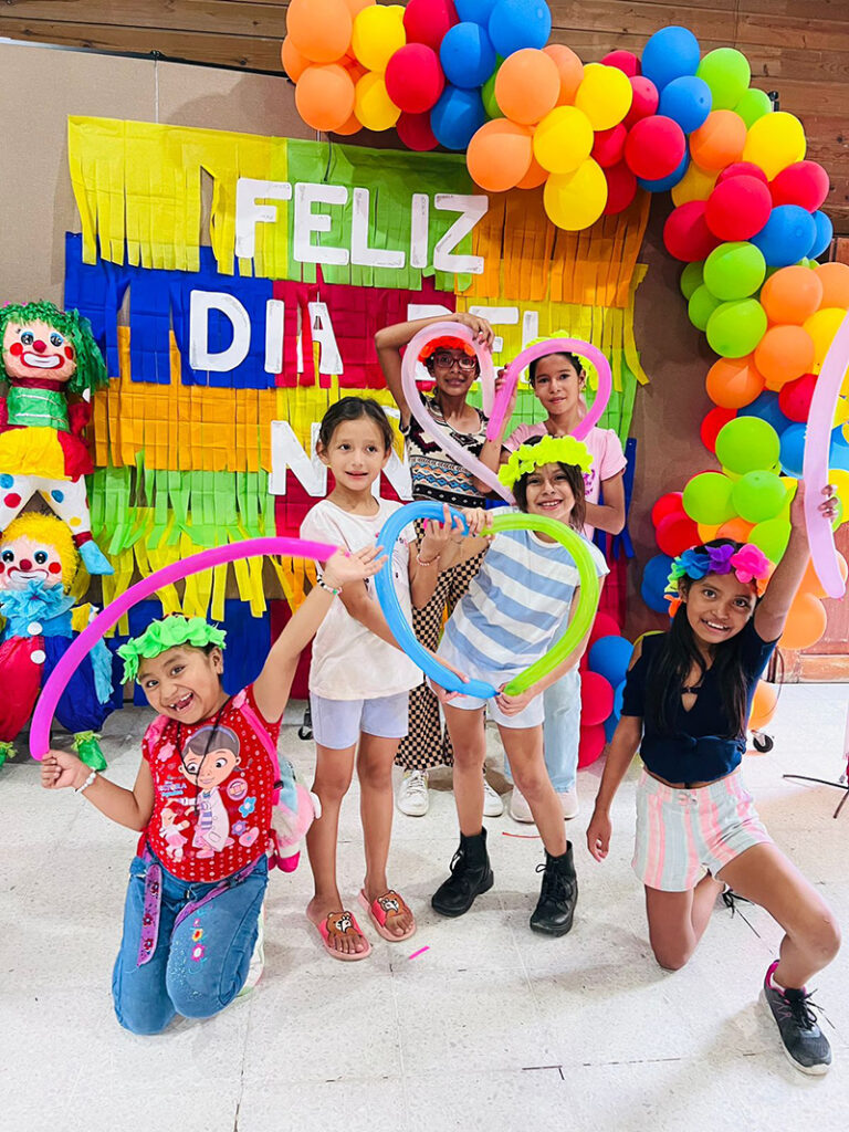 Children having fun at the day of children celebration at the Gualan nutrition center.