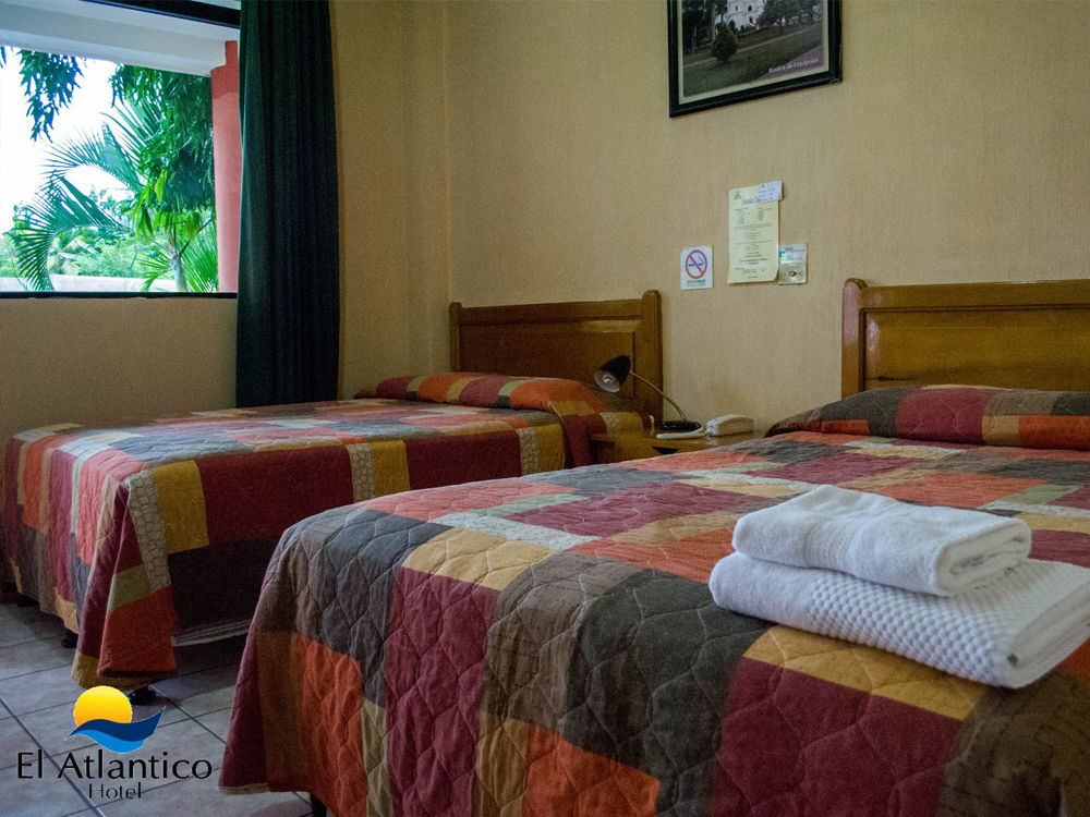 Room at the Hotel Atlantico in Rio Hondo, Guatemala.