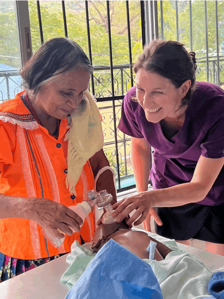 Helping Babies Breathe and Helping Mothers Survive Training Student with Teacher
